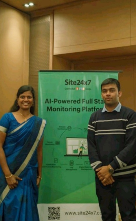 Avanindra Srivastava with Rajalakshmi Srinivasan at Site24x7